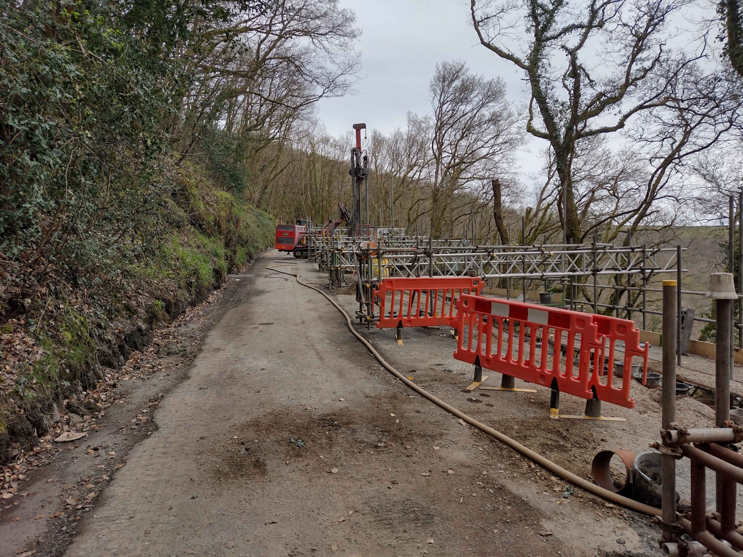 Roadworks at Steps Bridge.